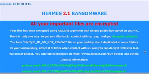 hermes 2.1 ransomware|decryptor 2.1.